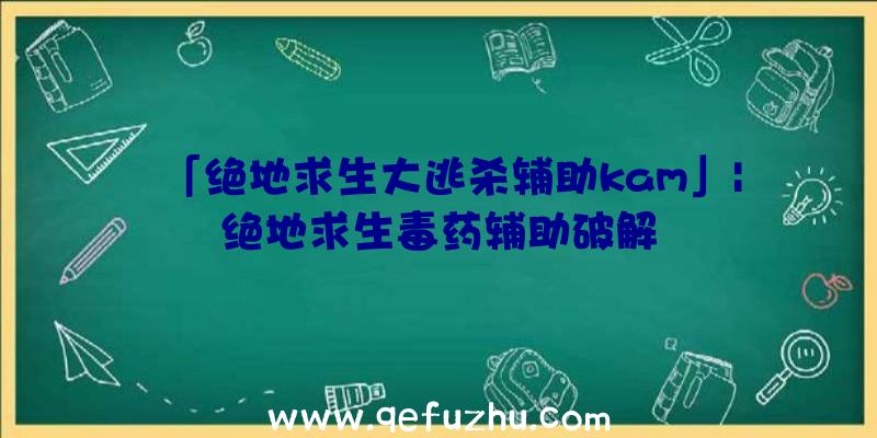 「绝地求生大逃杀辅助kam」|绝地求生毒药辅助破解